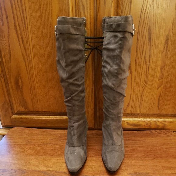 Suede Look Wide Calf Boots! - Picture 1 of 12
